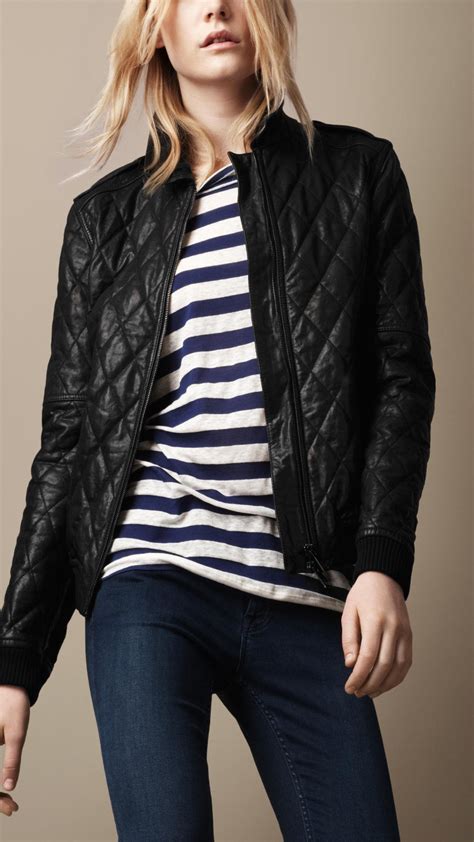 burberry leather jacket ladies|Burberry bomber jacket women's.